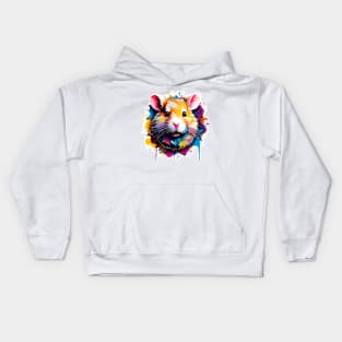 Hamster Head Dripping Rainbow Graffiti Kids Hoodie